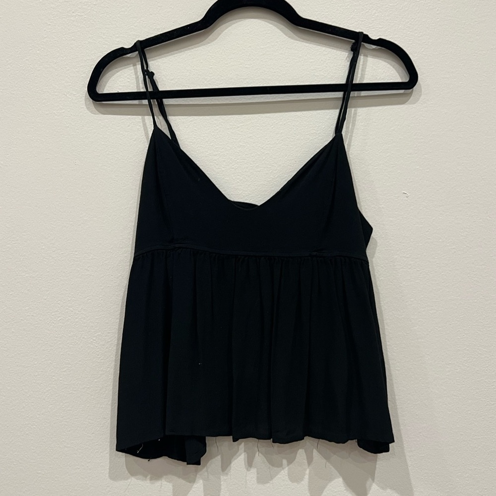 Cute Black Brandy Melville Tank Top with Cutout & Bow in Back